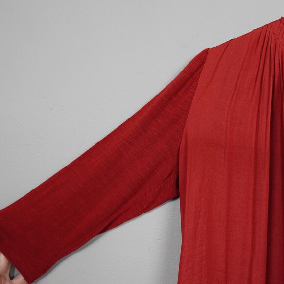 Anthropologie Dolan Lucille Tie Neck Peasant Top Sz S Rust Red Mixed Media - Picture 3 of 12